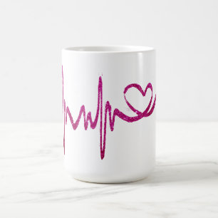 Mug de la Saint-Valentin au rythme cardiaque migno