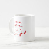 Mug de la Saint-Valentin avec nom personnalisé et (Devant gauche)