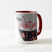 Mug de la Saint-Valentin avec plein de cœurs (Devant droit)