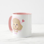 Mug de la Saint-Valentin Caniche | Cadeau personna (Devant gauche)
