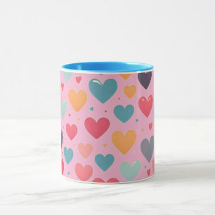Mug de la Saint-Valentin coeurs colorés