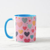 Mug de la Saint-Valentin coeurs colorés (Gauche)