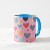 Mug de la Saint-Valentin coeurs colorés (Devant droit)
