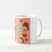Mug de la Saint-Valentin ludique – Couple de dessi (Devant droit)