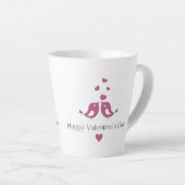 Mug de la Saint-Valentin Oiseaux d'Amour Violets, (Angle droit)