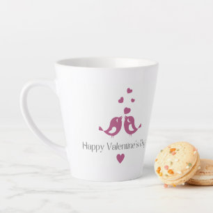 Mug de la Saint-Valentin Oiseaux d'Amour Violets,