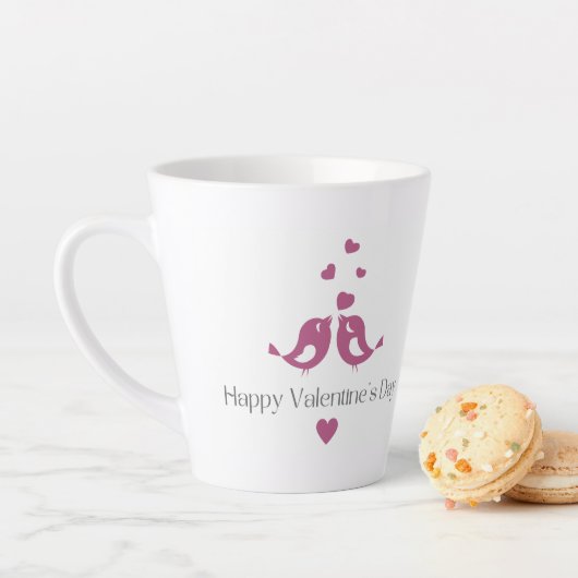 Mug de la Saint-Valentin Oiseaux d'Amour Violets, (En situation)