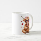Mug de la Saint-Valentin Vache Highland Mignonne (Devant droit)