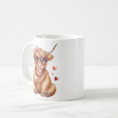 Mug de la Saint-Valentin Vache Highland Mignonne (Devant gauche)