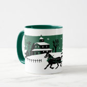 Mug de la scène de neige des années 1940 (Devant gauche)