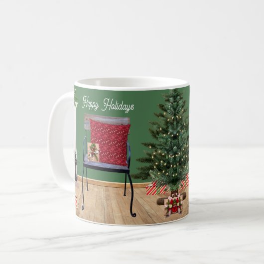 Mug de la scène de Noël rustique (Devant gauche)