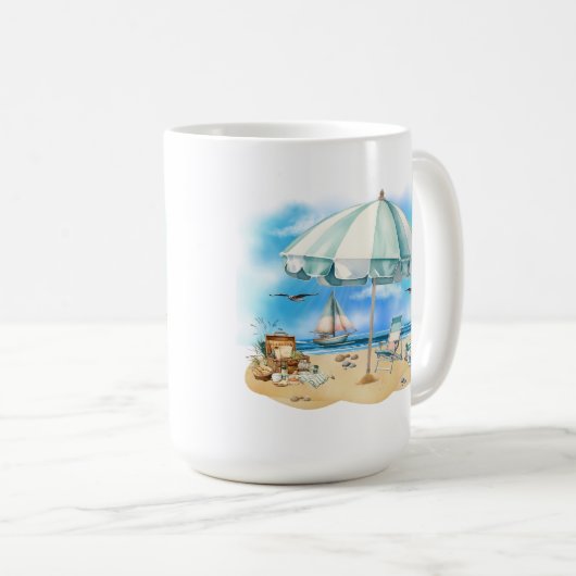 Mug de la scène de plage (Devant droit)