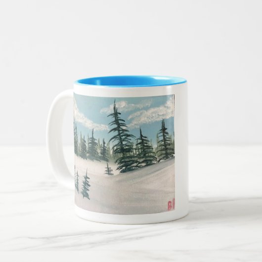 Mug de la vallée À feuillage persistant neigeuse (Devant gauche)