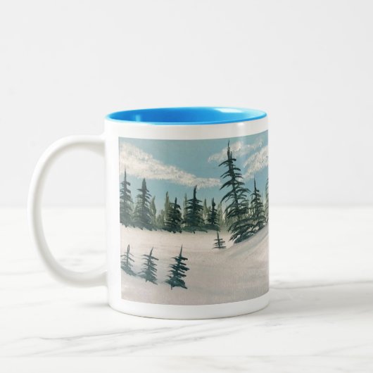 Mug de la vallée À feuillage persistant neigeuse (Gauche)
