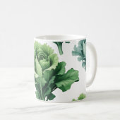 Mug de laitue verte botanique - Drin inspiré de la (Devant droit)