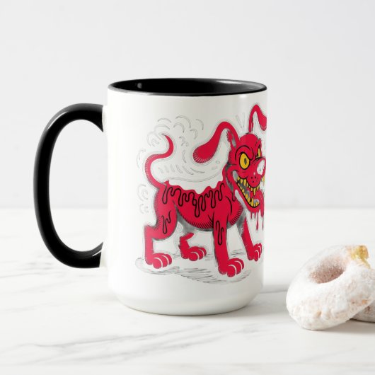 Mug de l'Amoureux des chiens - Design de chien mig (Avec donut)