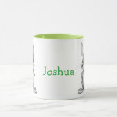 Mug de lapin mignon personnalisé avec poignée vert (Centre)