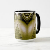Mug de l'arbre de Noël de vacances en or (Devant droit)