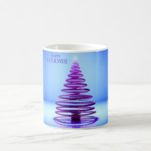 Mug de l'arbre de Noël en spirale violette
