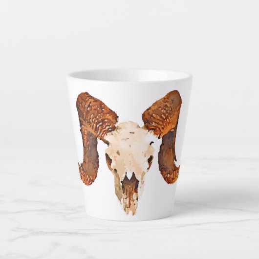 Mug de latte crânienne du mouton Ram (Devant)
