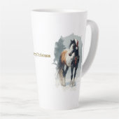 Mug de latte de Noël Équestre (Angle droit)