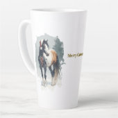 Mug de latte de Noël Équestre (Angle gauche)