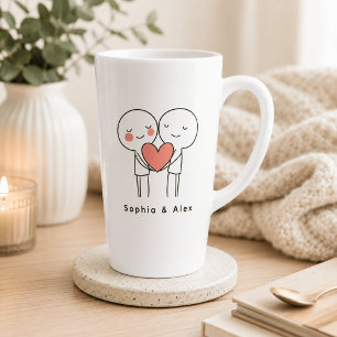 Mug de latte personnalisé pour couple de la Saint-