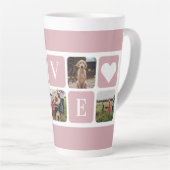 Mug de lattes de photo rose personnalisé (Angle droit)
