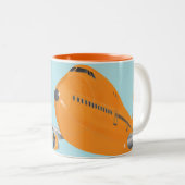 Mug de l'avion de ligne Retro Orange Jumbo (Devant droit)