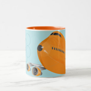Mug de l'avion de ligne Retro Orange Jumbo