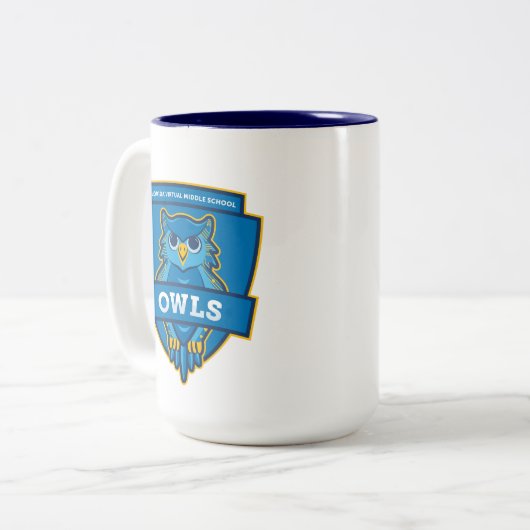 Mug de l'école FVMS (Marine) (Devant gauche)
