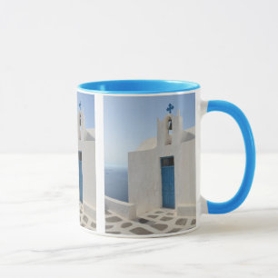 Mug de l'église pittoresque de Santorin