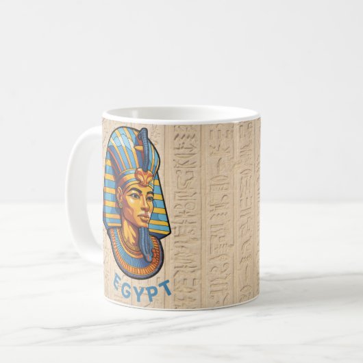 Mug de l'Egypte ancienne colorée King Pharaon (Devant gauche)