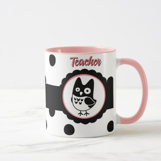Mug de l'enseignant de chouette personnalisé (Droite)