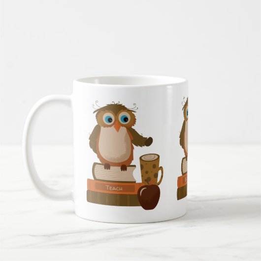 Mug de l'enseignant de hibou | Enseigner l'inspira (Gauche)