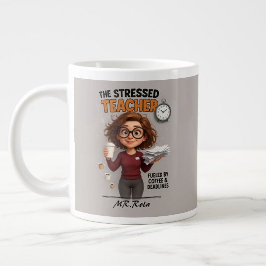Mug de l'enseignant stressé drôle (Gauche)