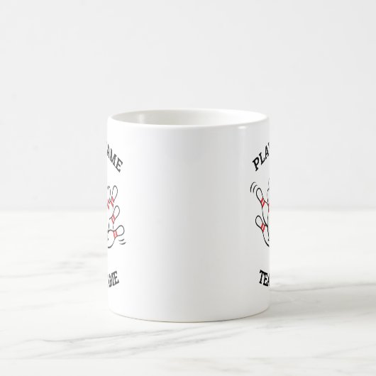 Mug de l'équipe de bowling - Logo de la grève Nom  (Centre)