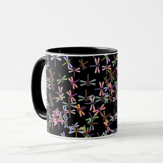 mug de libellules colorées (Devant gauche)
