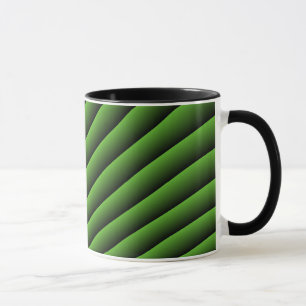 Mug de lignes ondulées vertes hypnotiques