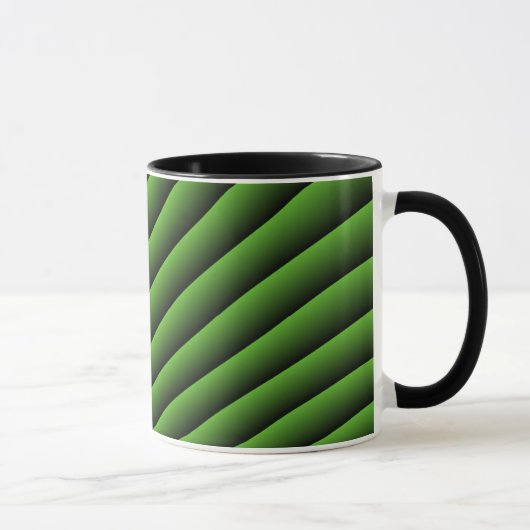 Mug de lignes ondulées vertes hypnotiques (Droite)
