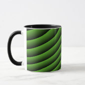 Mug de lignes ondulées vertes hypnotiques (Gauche)