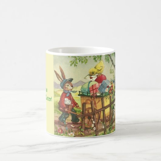 Mug de livraison de lapin de Pâques vintage (Centre)
