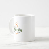 Mug de logo monogramme personnalisé avec nom (Devant gauche)