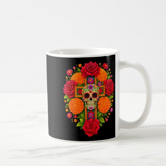 Mug De Los Muertos Day Of The Dead Sugar Skull Christi (Droite)
