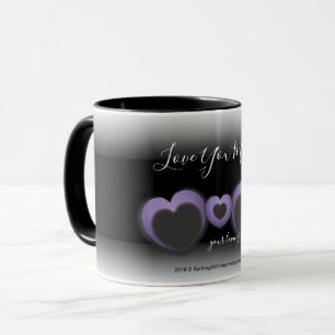 Mug ❤ de lt PURPLE "amour vous personnaliser de coeu