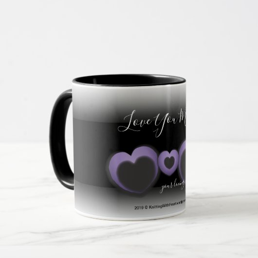 Mug ❤ de lt PURPLE "amour vous personnaliser de coeur (Devant gauche)