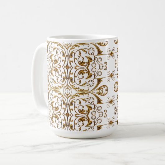 Mug de luxe blanc et or (Devant gauche)