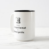 Mug de luxe personnalisé E - Éloge Exceptionnel (Devant gauche)