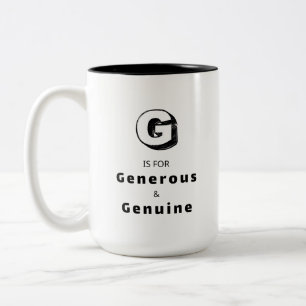 Mug de luxe personnalisé G généreux - Éloge