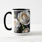 Mug De magnifiques roses blanches aux détails dorés (Gauche)